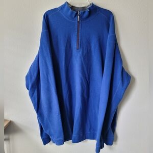 Tommy Bahama Reversible Quarter Zip Grey XLT Tall Long Sleeve Flipster